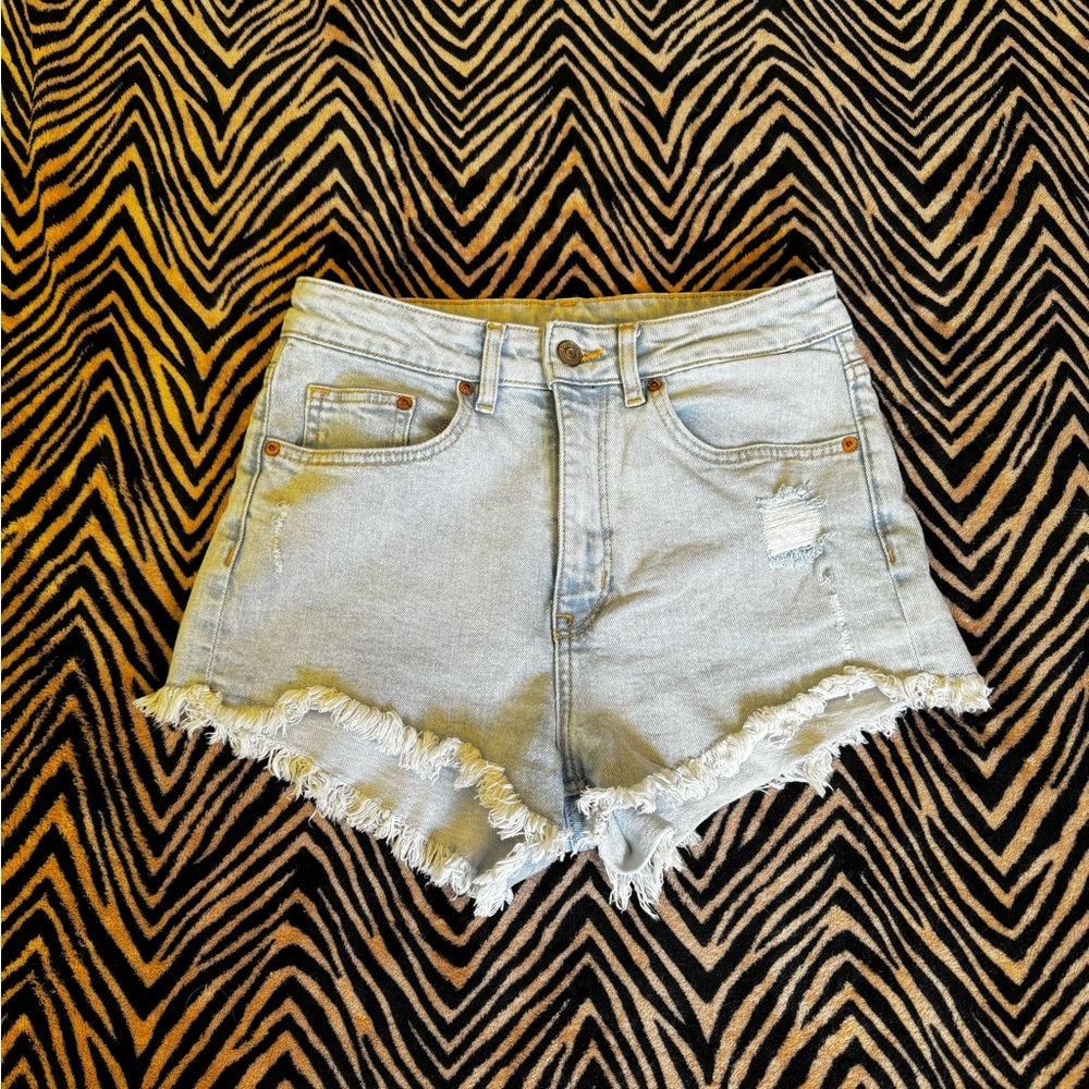 divided denim shorts